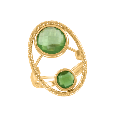 Damenring aus Rotgold 585° mit Sultanit und Zirkonia